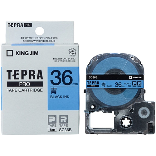キングジム　テプラ　ＰＲＯ　テープカートリッジ　パステル　３６ｍｍ　青／黒文字　ＳＣ３６Ｂ　１個3
