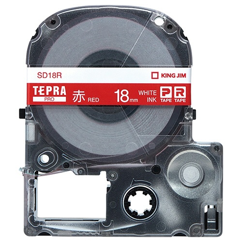 キングジム　テプラ　ＰＲＯ　テープカートリッジ　ビビッド　１８ｍｍ　赤／白文字　ＳＤ１８Ｒ　１個1