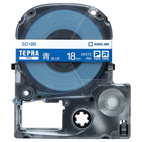 キングジム　テプラ　ＰＲＯ　テープカートリッジ　ビビッド　１８ｍｍ　青／白文字　ＳＤ１８Ｂ　１個1