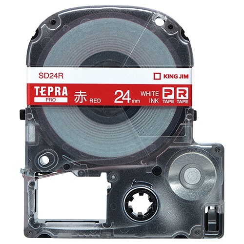キングジム　テプラ　ＰＲＯ　テープカートリッジ　ビビッド　２４ｍｍ　赤／白文字　ＳＤ２４Ｒ　１個1
