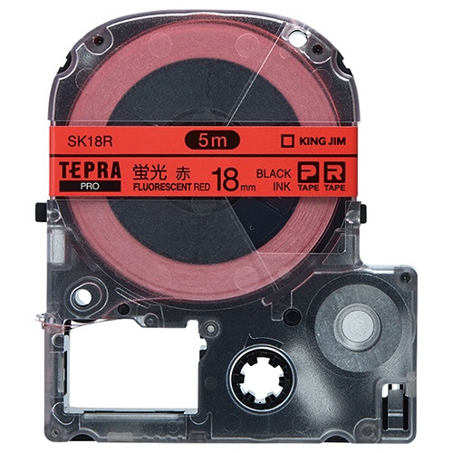 キングジム　テプラ　ＰＲＯ　テープカートリッジ　１８ｍｍ　蛍光レッド／黒文字　ＳＫ１８Ｒ　１個1