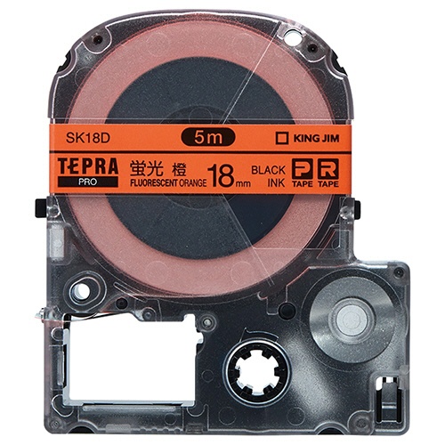 キングジム　テプラ　ＰＲＯ　テープカートリッジ　１８ｍｍ　蛍光オレンジ／黒文字　ＳＫ１８Ｄ　１個1