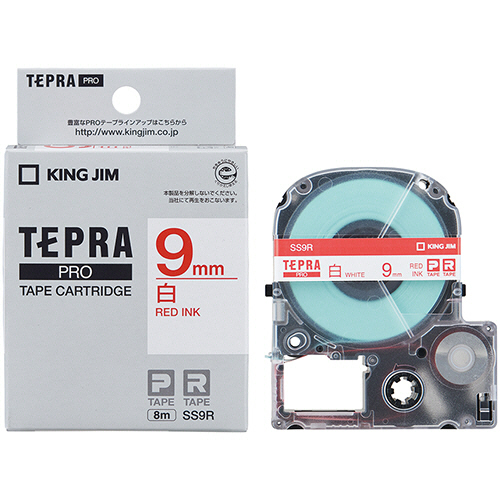 たのめーる】キングジム テプラ PRO テープカートリッジ 9mm 白/赤文字