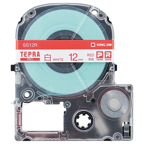 キングジム　テプラ　ＰＲＯ　テープカートリッジ　１２ｍｍ　白／赤文字　ＳＳ１２Ｒ　１個1