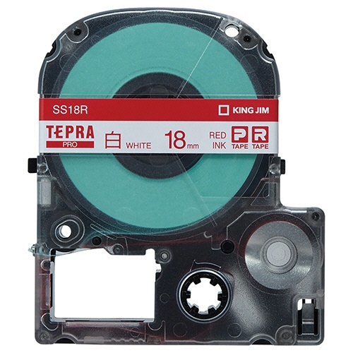キングジム　テプラ　ＰＲＯ　テープカートリッジ　１８ｍｍ　白／赤文字　ＳＳ１８Ｒ　１個1