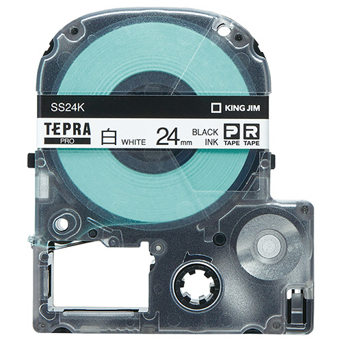 キングジム テプラ PRO テープカートリッジ 24mm 白/黒文字 SS24K-5P 1パック(5個)送料無料 驚きの値段 驚きの値段