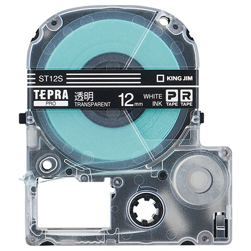 キングジム　テプラ　ＰＲＯ　テープカートリッジ　１２ｍｍ　透明／白文字　ＳＴ１２Ｓ　１個1