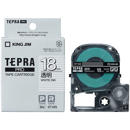 キングジム　テプラ　ＰＲＯ　テープカートリッジ　１８ｍｍ　透明／白文字　ＳＴ１８Ｓ　１個3