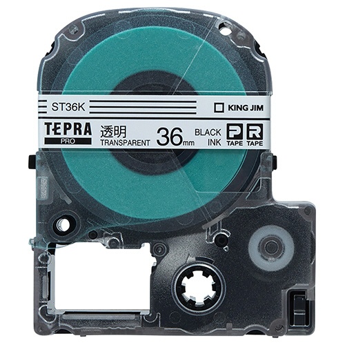 キングジム　テプラ　ＰＲＯ　テープカートリッジ　３６ｍｍ　透明／黒文字　ＳＴ３６Ｋ　１個1