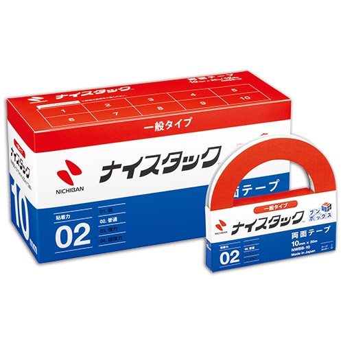 ニチバン　ナイスタック　再生紙両面テープ　ブンボックス　大巻　１０ｍｍ×２０ｍ　ＮＷＢＢ－１０　１パック（１２巻）1