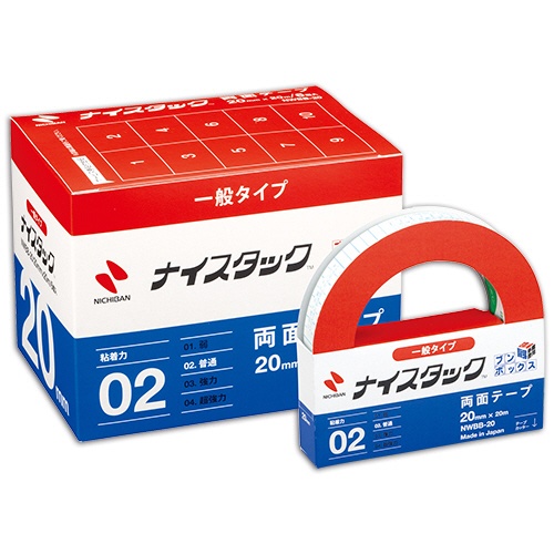ニチバン　ナイスタック　再生紙両面テープ　ブンボックス　大巻　２０ｍｍ×２０ｍ　ＮＷＢＢ－２０　１パック（６巻）1