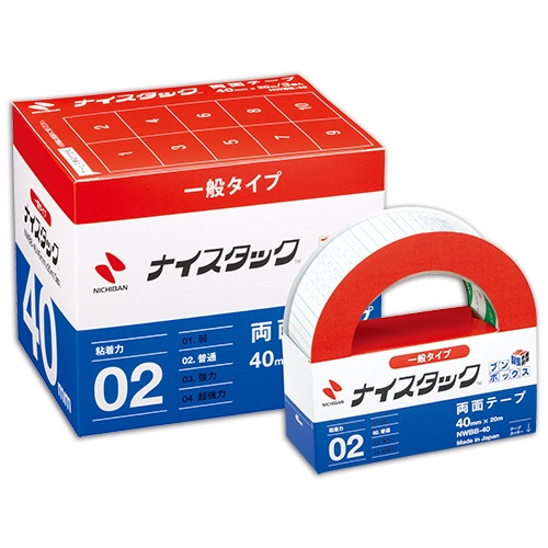 ニチバン　ナイスタック　再生紙両面テープ　ブンボックス　大巻　４０ｍｍ×２０ｍ　ＮＷＢＢ－４０　１パック（３巻）1