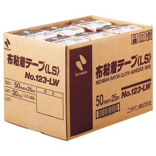 たのめーる】ニチバン 布粘着テープ 50mm×25m 123LW-50 1箱(30巻)の通販