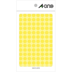 エーワン　カラーラベル　丸型　直径９ｍｍ　黄　０７００４　１パック（１４５６片：１０４片×１４シート）