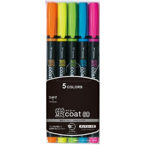 トンボ鉛筆　蛍コート８０　５色（各色１本）　ＷＡ－ＳＣ５Ｃ　１パック1
