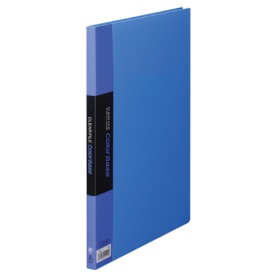 キングジム　クリアーファイル　カラーベース　Ａ４タテ　２０ポケット　背幅１４ｍｍ　青　１３２Ｃ　１冊