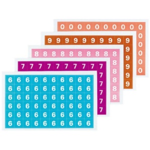 コクヨ　ナンバーシール（ミックス）　（６～９・０）　ハードカラー　Ｌ－ＦＣＭ－２　１パック（３００片：６０片×５シート）1