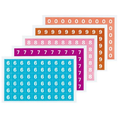 コクヨ　ナンバーシール（ミックス）　（６～９・０）　ハードカラー　Ｌ－ＦＣＭ－２　１パック（３００片：６０片×５シート）1