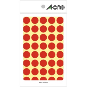 エーワン　カラーラベル　丸型　直径１５ｍｍ　赤　０７０２１　１パック（５６０片：４０片×１４シート）