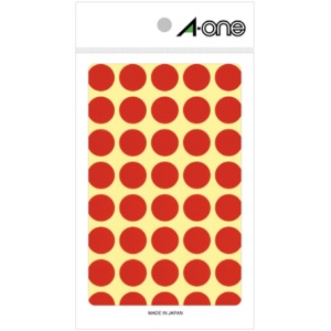 エーワン　カラーラベル　丸型　直径１５ｍｍ　赤　０７０２１　１パック（５６０片：４０片×１４シート）1