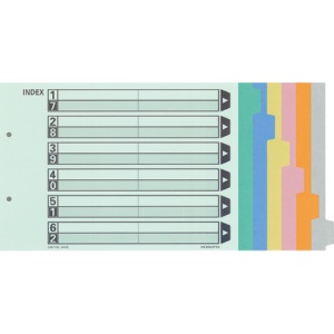 コクヨ　カラー仕切カード（ファイル用・６山見出し）　Ａ４ヨコ　２穴　６色＋扉紙　シキ－１１５　１パック（１０組）1