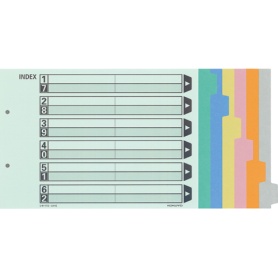 コクヨ　カラー仕切カード（ファイル用・６山見出し）　Ａ４ヨコ　２穴　６色＋扉紙　シキ－１１５　１パック（１０組）