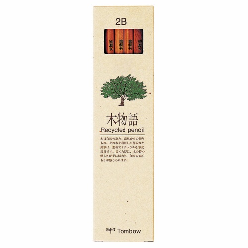 トンボ鉛筆　エコ鉛筆木物語　２Ｂ　ＬＡ－ＫＥＡ２Ｂ　１ダース（１２本）1