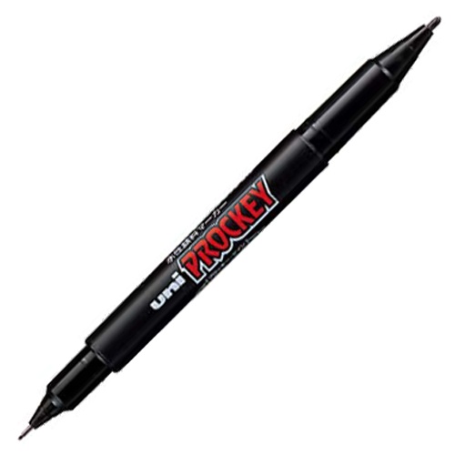 三菱鉛筆　水性マーカー　プロッキー　細字丸芯＋極細　黒　ＰＭ１２０Ｔ．２４　１本1