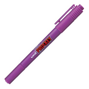 三菱鉛筆　水性マーカー　プロッキー　細字丸芯＋極細　紫　ＰＭ１２０Ｔ．１２　１本1