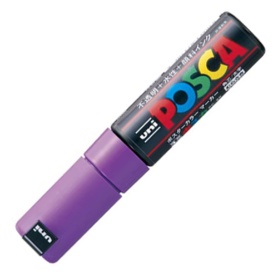 三菱鉛筆　水性マーカー　ポスカ　太字角芯　紫　ＰＣ８Ｋ．１２　１本