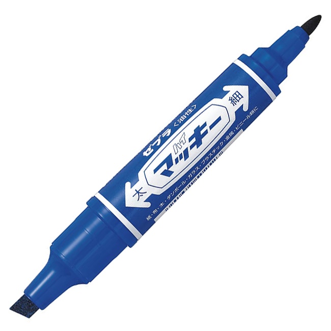 ゼブラ　油性マーカー　ハイマッキー　角芯太字＋丸芯細字　青　ＭＯ－１５０－ＭＣ－ＢＬ　１本1