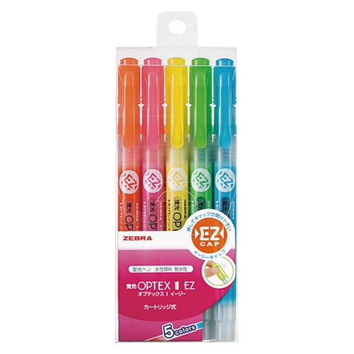 ゼブラ　蛍光オプテックス１　ＥＺ　５色セット　ＷＫＳ１１－５Ｃ　１パック1
