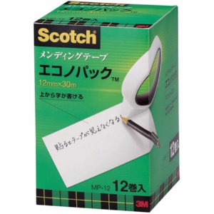 ３Ｍ　スコッチ　メンディングテープ　エコノパック　大巻　１２ｍｍ×３０ｍ　紙箱入　業務用パック　ＭＰ－１２　１パック（１２巻）1