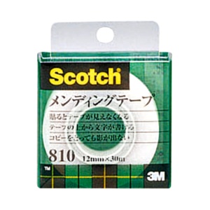 ３Ｍ　スコッチ　メンディングテープ　８１０　小巻　１２ｍｍ×３０ｍ　クリアケース入　８１０－１－１２Ｃ　１巻1