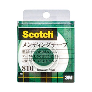 ３Ｍ　スコッチ　メンディングテープ　８１０　小巻　１８ｍｍ×３０ｍ　クリアケース入　８１０－１－１８Ｃ　１巻1
