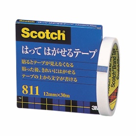 ３Ｍ　スコッチ　はってはがせるテープ　８１１　大巻　１２ｍｍ×３０ｍ　紙箱入　８１１－３－１２　１巻