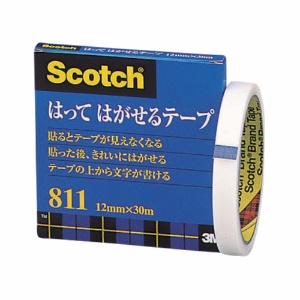 ３Ｍ　スコッチ　はってはがせるテープ　８１１　大巻　１２ｍｍ×３０ｍ　紙箱入　８１１－３－１２　１巻1