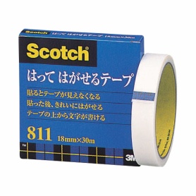 ３Ｍ　スコッチ　はってはがせるテープ　８１１　大巻　１８ｍｍ×３０ｍ　紙箱入　８１１－３－１８　１巻