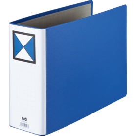 ＴＡＮＯＳＥＥ　両開きパイプ式ファイル　Ａ４ヨコ　８００枚収容　８０ｍｍとじ　背幅９６ｍｍ　青　１冊