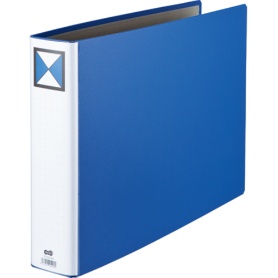 ＴＡＮＯＳＥＥ　両開きパイプ式ファイル　Ａ３ヨコ　６００枚収容　６０ｍｍとじ　背幅７６ｍｍ　青　１冊