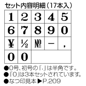 シヤチハタ　柄付ゴム印　連結式　数字（セット）　ゴシック体　５号　ＧＲＮ－５Ｇ　１セット4