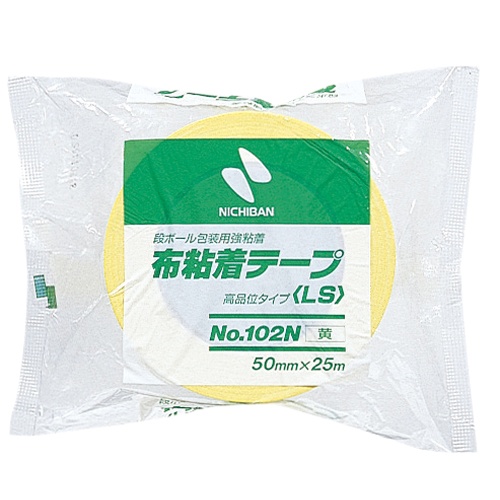 ニチバン　布粘着テープ　５０ｍｍ×２５ｍ　黄　１０２Ｎ２－５０　１巻1