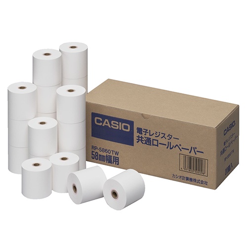 カシオ　電子レジスター用　ロールペーパー　幅５８×直径６０ｍｍ×長さ３５ｍ　芯内径１２ｍｍ　ＲＰ－５８６０－ＴＷ　１パック（２０個）1