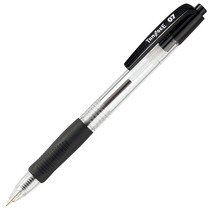 たのめーる】TANOSEE ノック式油性ボールペン 0.7mm 黒 (軸色:クリア 