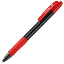 ＴＡＮＯＳＥＥ　ノック式油性ボールペン　０．７ｍｍ　赤　（軸色：黒）　１箱（１０本）
