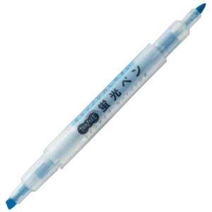ＴＡＮＯＳＥＥ　キャップが外しやすい蛍光ペン　ツイン　青　１本1
