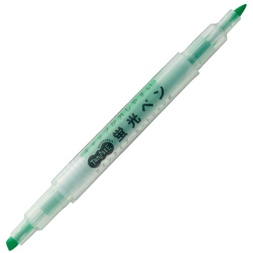 ＴＡＮＯＳＥＥ　キャップが外しやすい蛍光ペン　ツイン　緑　１本1