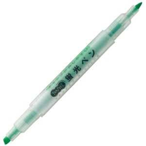ＴＡＮＯＳＥＥ　キャップが外しやすい蛍光ペン　ツイン　緑　１本1