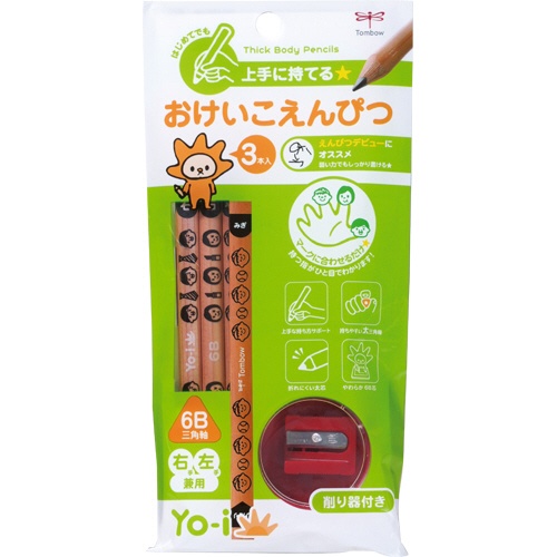 トンボ鉛筆　Ｙｏ－ｉ　おけいこえんぴつセット　６Ｂ　ＭＹ－ＰＢＥ－６Ｂ　１パック（３本）1