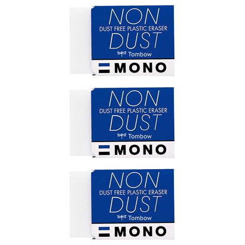 3-Pack Tombow MONO NON-DUST Plastic Eraser EN-MN JSA-313 